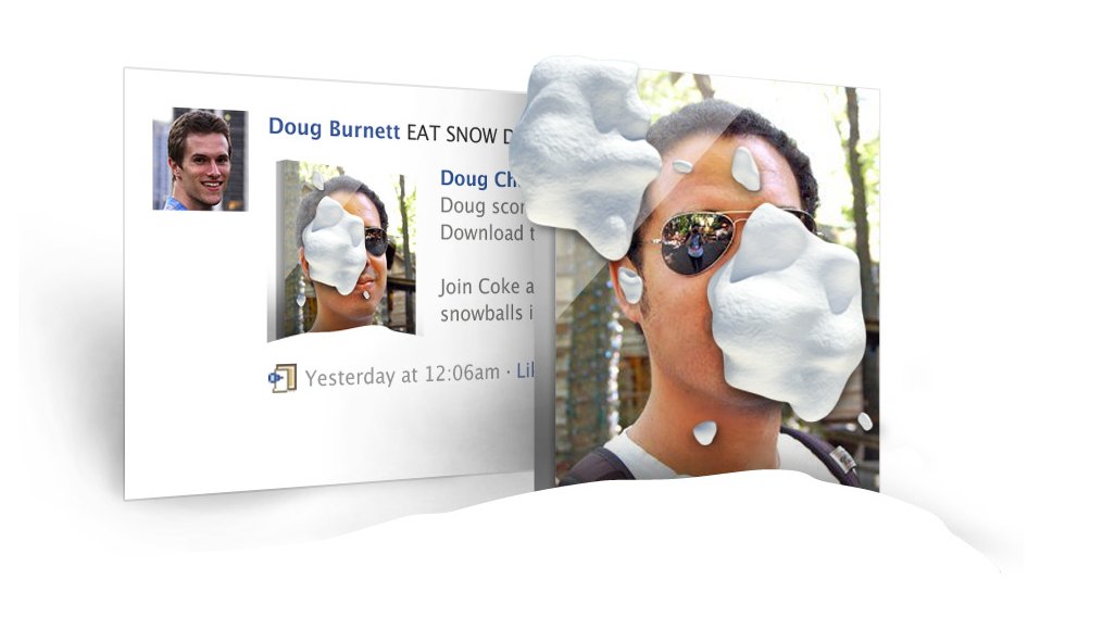 The Facebook share unit, a friend hit with snowballs and the invitation to join the fight