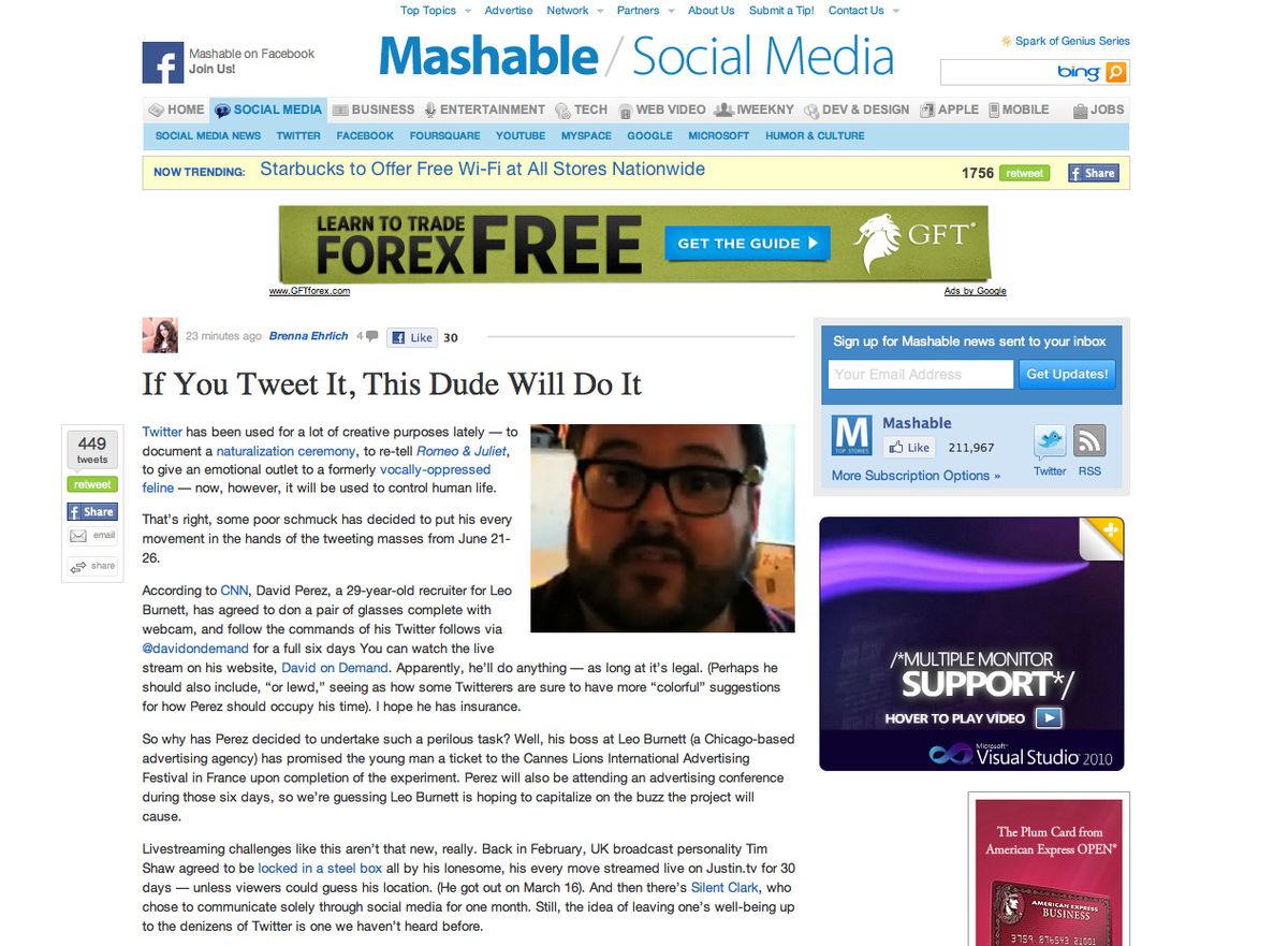 Press coverage of David on Demand