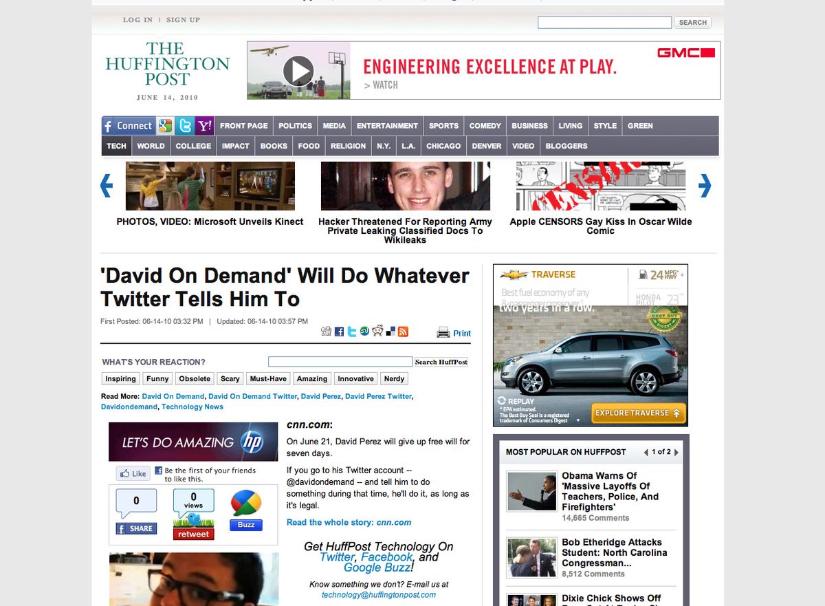 Press coverage of David on Demand