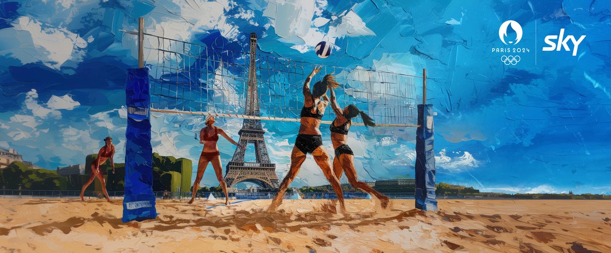 Sky Paris Olympics, the beach volleyball execution